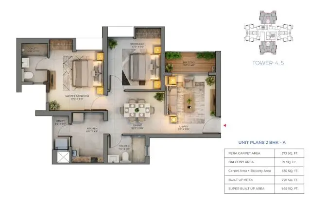 2 BHK Floor Plan